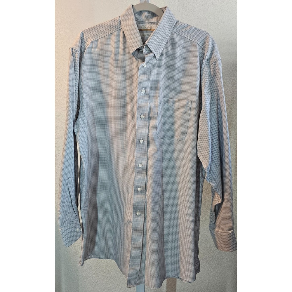 Roundtree & Yorke Gold Label 16 34 Men's Shirt Non-Iron EZ Wash 100% Cotton L/S